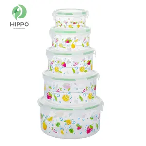 5 pcs customized round plastic food container set