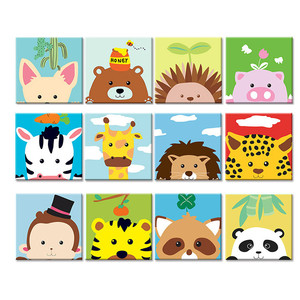 CHENISTORY Quadro Fai-da-Te con Immagine di Cartoni Animati per Bambini, Pittura Acrilica Moderna con <span class=keywords><strong>Calligrafia</strong></span>, Regalo Unico per Bambini 20x20cm - Product Image 2