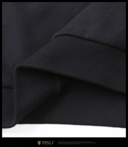 Alta calidad terry francés negro tejido personalizado de impresión de gota hombro y bolsillo canguro streetwear - Product Image 5