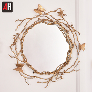 <span class=keywords><strong>Specchio</strong></span> Decorativo Contemporaneo Rotondo Grande a Forma di Farfalla in Rame - Product Image 3
