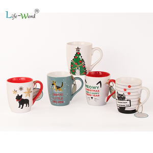 Moda diseño de navidad a granel porcelana blanca hueso nuevo regalo café taza de <span class=keywords><strong>cerámica</strong></span> al por mayor - Product Image 1