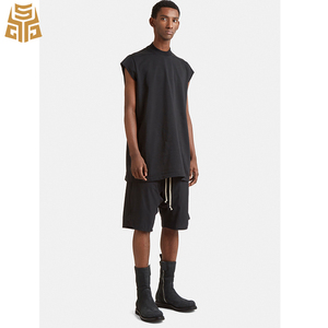 Simple costilla cuello crudo negro Vintage <span class=keywords><strong>camiseta</strong></span> <span class=keywords><strong>sin</strong></span> mangas Hombre - Product Image 2