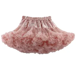 Butik Bebek Kız Kabarık pettiskirts çift tül dans bale etek elbise yay parti doğum günü etekler