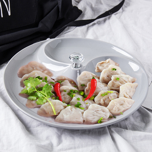 Simple moderno platos de comida diamante 3 compartimiento placas de cerámica - Product Image 4