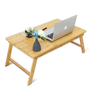 Leestafel, bed Lap Table Opvouwbare 50*30*26Cm Bamboe Natuurlijke Moderne Laptop Bureau Commerciële Meubelen Computer Bureau Gegraveerd