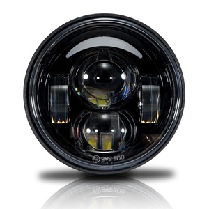 Para Harley motocicleta para Dyna para gordo <span class=keywords><strong>Bob</strong></span> <span class=keywords><strong>Motor</strong></span> estilo faros 4,5 pulgadas de cruce y luz DRL Halo ojos de Ángel - Product Image 1