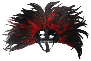 Embarcaciones de lujo hecho a mano personalizado de plástico al por mayor del carnaval veneciano máscara de plumas - Product Image 2