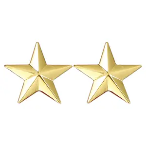 Gold and Silver Color Star Shaped Pin Badges