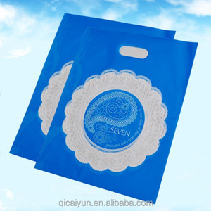 Baja densidad 2.5 mil de espesor bolsas de plástico con asas troqueladas, añadir impresión personalizada - Product Image 1