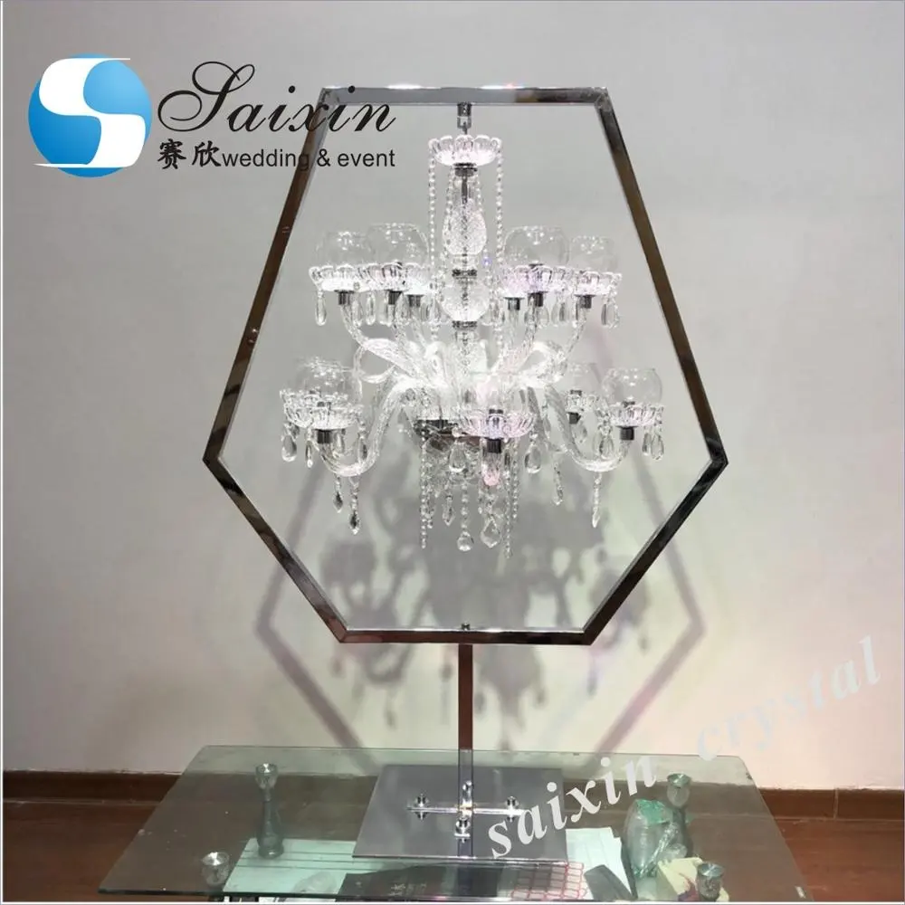 Lustre de cristal com suporte para mesa casamento, decoração, ZT-405