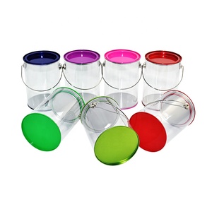 Cookie Jar Plastic Cookie Jar Metal Lid Handle Pet Plastic Colorful Printing Round Customized Pet Plastic Jar