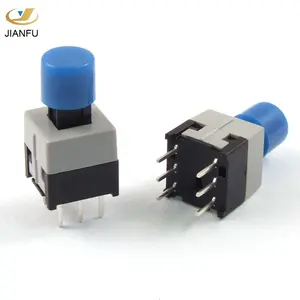 no nc self-locking 6 pin 2 step square push button switch