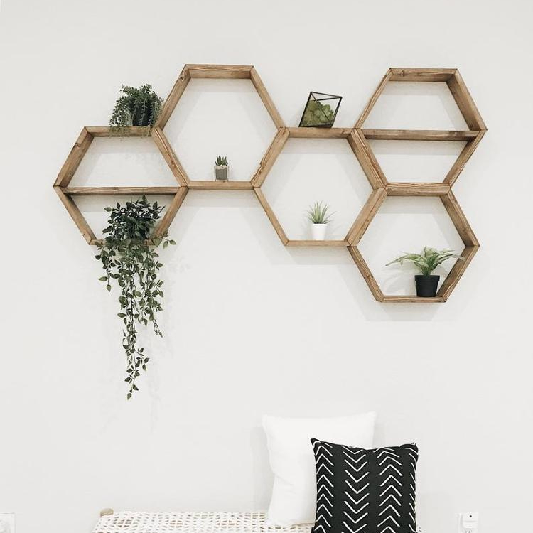 Геометрические полки, сотовые стеллажи для хранения, Настенный декор, шестиугольные полки