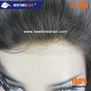 Plus effet naturel noeuds blanchis français dentelle mesdames toupee - Product Image 2