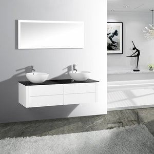 Tocador doble, mueble de baño para colgar en la pared, mueble de baño, - Product Image 1