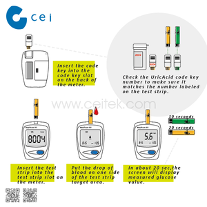 홈 Care 당뇨병 진단 장치 피 포도당 Detector 및 피 요산 meter 와 Strips - Product Image 5