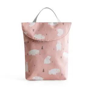 Zaino per pannolini per borsa bagnata Extra Large in poliestere a strisce, mini pannolino personalizzato borsa bagnata per bambini, borse umidificate per bambini impermeabili