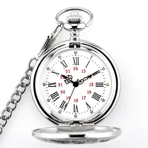 남자 포켓 시계 빈티지 로마 숫자 석영 시계 체인 골동품 보석 펜던트 목걸이 선물 아버지 1896