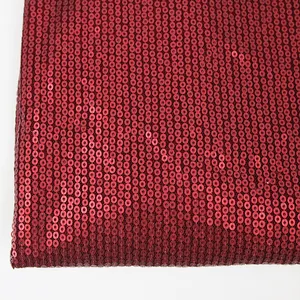 Prata vermelho Cor Preta Elegante Evening Lantejoula Tecido para Vestir Pano de Fundo Tecido Sequin