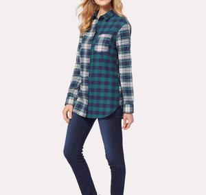 Wholesale Newly Factory Manufacturer <strong>Women</strong> Plaid <strong>Shirts</strong> Two Tone Color <strong>Flannel</strong> <strong>Shirt</strong> <strong>Shirt</strong> / Blouse for <strong>Women</strong> Custom Designs - Product Image 3