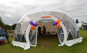 Nueva moda de cúpula geodésica prefabricadas media esfera glamping carpa de cúpula para venta - Product Image 2