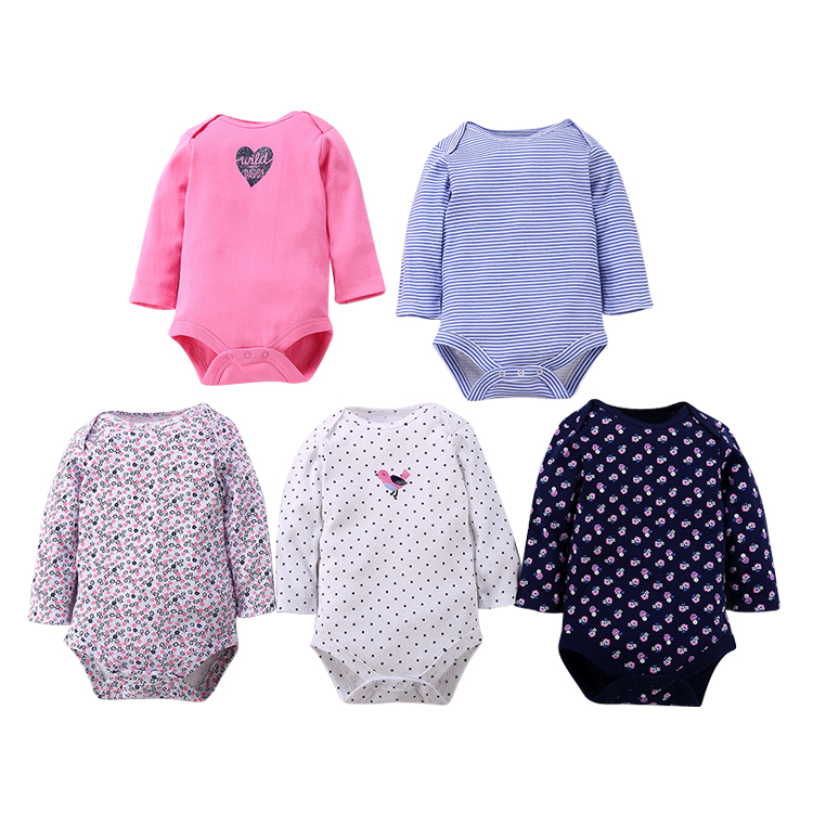 5 шт. ребенок летние комбинезоны с длинными рукавами детская одежда Комбинезоны