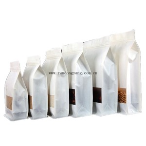 Tùy chỉnh phân hủy sinh học cao đáy phẳng giấy <span class=keywords><strong>kraft</strong></span> túi màu nâu dây kéo <span class=keywords><strong>Kraft</strong></span> đứng lên túi với cửa sổ cho thực phẩm - Product Image 3