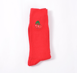 Fruit <span class=keywords><strong>avocat</strong></span> banane cerise pêche brodé rétro lâche femmes chaussettes - Product Image 6