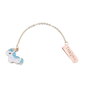 Bán Buôn Sản Xuất Kim Loại Thủ Công Mỹ Nghệ Chất Lượng Cao Bookmark Dễ Thương Tùy Chỉnh Unicorn Động Vật Kim Loại Mềm Men Bookmark Với Chuỗi - Product Image 6