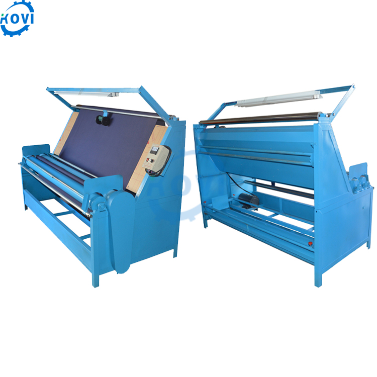 Semi automatic narrow fabric inspection winding rolling stones machine