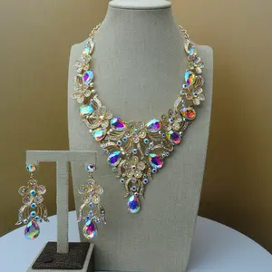 Yuminglai Dubai Jewelry Sets New Design Crystal African Jewelry Sets Women FHK6237