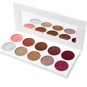 HOT sale High Quality 10 colors glitter Cardboard Shimmer Eyeshadow lasting diamond eye shadow palette makeup