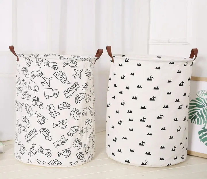 Storage Bin Waterproof Cotton/Canvas Laundry Hamper for for Toys Kids Pets Nursery-Toy Bin/Gift Baskets