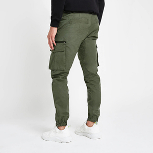 <span class=keywords><strong>Pantaloni</strong></span> da Jogger da <span class=keywords><strong>uomo</strong></span> in cotone 100% <span class=keywords><strong>Slim</strong></span> Fit <span class=keywords><strong>pantaloni</strong></span> <span class=keywords><strong>con</strong></span> tasche Cargo kaki - Product Image 3