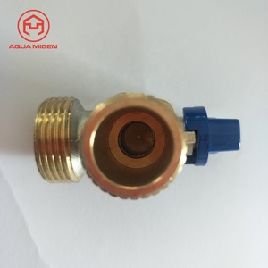 Poignée angulaire en laiton de <span class=keywords><strong>Zinc</strong></span> bleu, Machine à laver pour le corps, Valve d'angle à bille en laiton de 1/2 "x 1/2" - Product Image 3