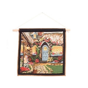 Arazzo Decorativo da Parete Dorato, Tappezzeria in Cotone Jacquard per Camera da Letto - Product Image 1
