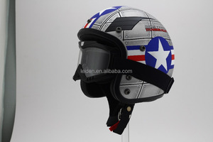 Mayor de <span class=keywords><strong>la</strong></span> motocicleta casco abierto de <span class=keywords><strong>la</strong></span> cara para moto, vintage, metal Flake, mate, punto certificado - Product Image 2
