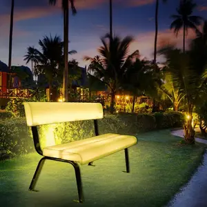 직사각형 야외 정원 새로운 디자인 야외 플라스틱 조명 판매 Led 정원 의자