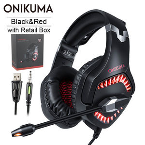 Nuevo <span class=keywords><strong>ONIKUMA</strong></span> K1 <span class=keywords><strong>Pro</strong></span> - Auriculares estéreo para videojuegos con cancelación de ruido, micrófono, luz LED para PS4, Rojo - Product Image 2