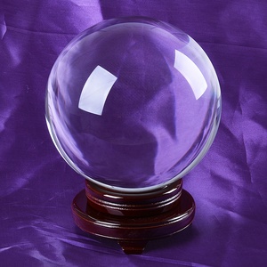 Esfera de Cristal Transparente Gigante para Adivinación de 200 mm (8 Pulgadas), Esfera de Vidrio con Base de Madera Gratuita, Adornos de Decoración para el Hogar - Product Image 3