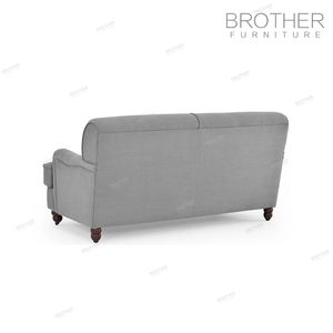 2 plazas de muebles de sala de tapicería seccional gris sofá de tela - Product Image 2