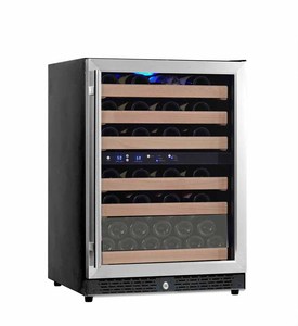 Refrigerador OEM personalizado de fábrica al por mayor debajo del mostrador refrigerador de vino incorporado de acero inoxidable con puerta de vidrio para hoteles - Product Image 1