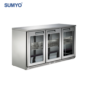 Trois portes ventilateur refroidissement sous le comptoir porte vitrée <span class=keywords><strong>frigo</strong></span> bar réfrigérateur horizontal - Product Image 1