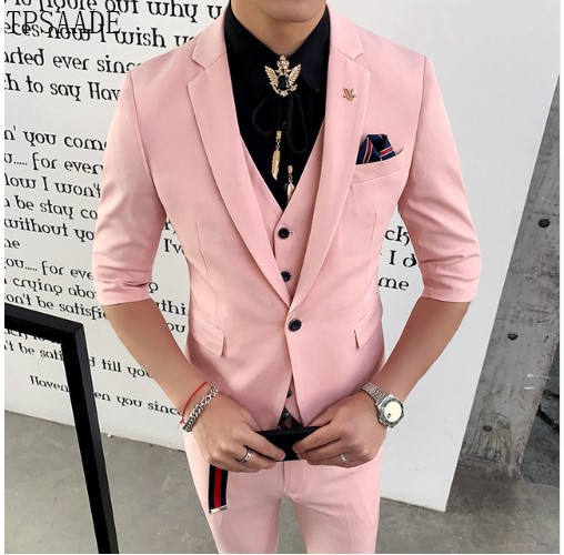 Pent Peach Pink Jacket Pink Color Coat Pant Wintage Men's