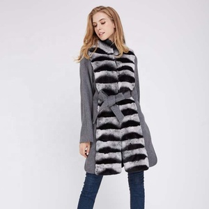 Nuevo diseño de las mujeres de doble cara abrigo de lana con Chinchilla Color - Product Image 4
