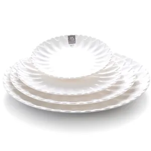 Multi size unbreakable sicuro di plastica ristorante melamina bianco che serve piatti