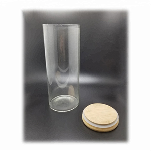 Handmade ทนความร้อนสูง borosilicate แก้ว jar พร้อมฝาไม้ไผ่ - Product Image 3