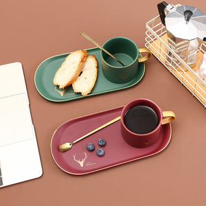 <span class=keywords><strong>Tasse</strong></span> nordique en céramique <span class=keywords><strong>avec</strong></span> cuillère et assiette, de style européen, pour le café, pour le lait, le <span class=keywords><strong>petit</strong></span> <span class=keywords><strong>déjeuner</strong></span>, logo personnalisable, vente en gros - Product Image 3