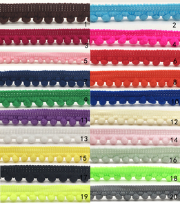 ผ้าลูกไม้ปอมปอม1ซม. 10มม. ทำจากผ้าฝ้าย100% มี20สี - Product Image 6