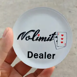 Custom acrylic dealer button for world poker tour